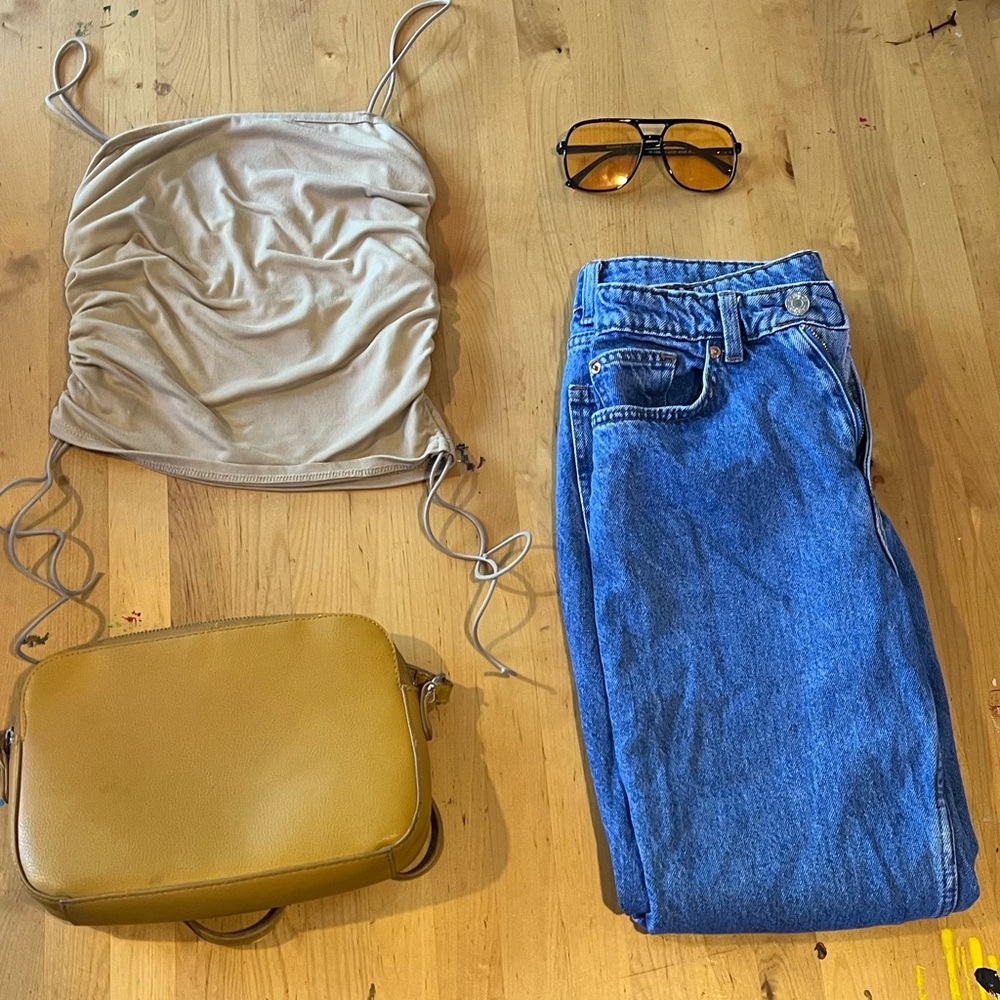 Light Brown Stringy Tank